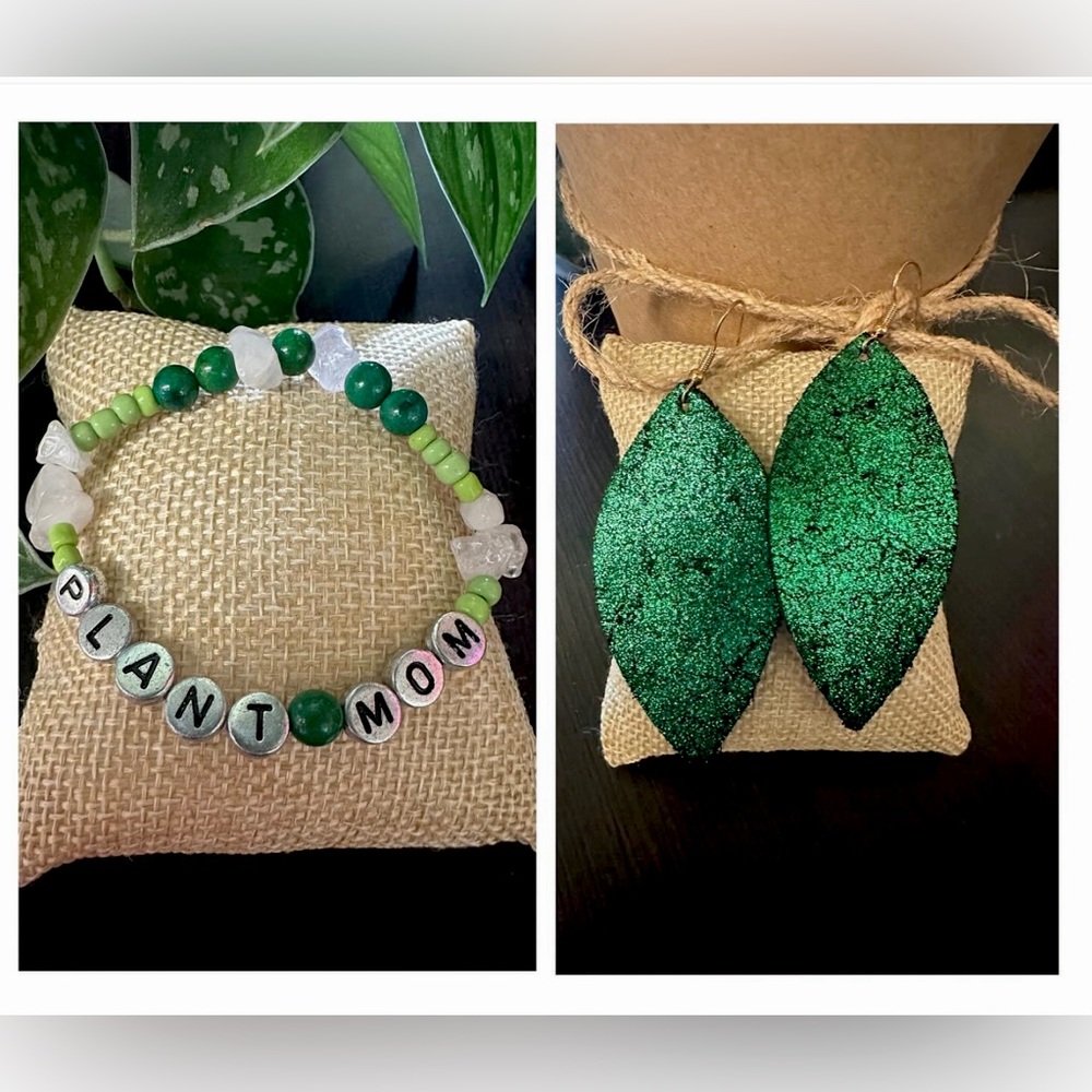 Homemade (by me) earring and bracelet set